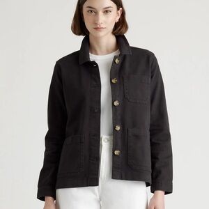 Quince Women’s Organic Comfort Stretch Chore Jacket Black Large